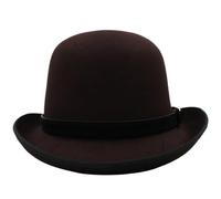 SOENS Party Street Style Adjustable Size Unisex Oval Top Classical Wool BowlerHat(Brown)