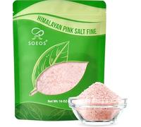 Soeos Sal rosa del Himalaya, grano fino, 16 onzas