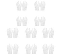 SOESFOUFU 10 Pares Guantes de Trabajo Antiestáticos Guantes Antiestáticos de Tejido Blancos Ligeros para Trabajos Manuales Interiores y Exteriores
