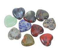 SOESFOUFU 10 piedras de cristal en forma de corazón - Piedras naturales pulidas de 2 cm (0,8 pulgadas) con forma de corazón, ideales para meditación, equilibrio de chakras y como regalo espiritual