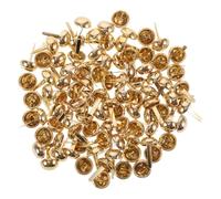 SOESFOUFU 100 Piezas de Alfileres de Scrapbooking Cabeza Redonda en Hierro Dorado para Manualidades DIY y Decoración de Sofá Acabado Fino y Amplia Utilidad