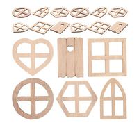 SOESFOUFU 100 piezas de puerta de hadas de madera para manualidades - Mini ventana para casa de hadas, kit de bricolaje - Puerta miniatura sin terminar, accesorios sin pintar para decoración de