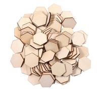 SOESFOUFU 100 Piezas de Rodajas Hexagonales de Madera Sintética sin Terminar para Manualidades DIY Superficies Limpias y Decoración Creativa para Proyectos de Artesanía