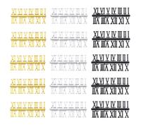 SOESFOUFU 15 Piezas Números para Reloj Pared Diy, Números Romanos y Arábigos de 2 Cm, Accesorios para Reloj en Colores Plata, Oro y Negro, Repuestos Compatibles para Relojes de Cuarzo