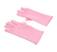 SOESFOUFU 1par Guantes De Manicura Anti-uv Para Protección Solar Guantes De Media Dedo Para De Uñas Prevención De Radiación y Quemaduras De Color Rosa