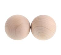 SOESFOUFU 2 bolas de madera sin acabado: bola redonda de madera de 80 mm/3,2" - Esferas grandes de dura, tapón de para decantador, ideal para proyectos de bricolaje artísticos.