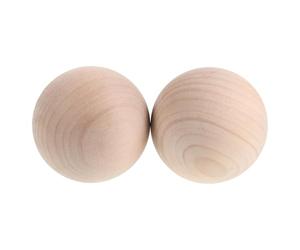 SOESFOUFU 2 bolas de madera sin acabado: bola redonda de madera de 80 mm/3,2" - Esferas grandes de dura, tapón de para decantador, ideal para proyectos de bricolaje artísticos.