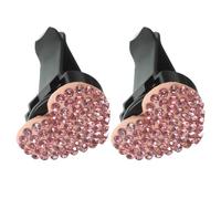 SOESFOUFU 2 Clips Difusores de Ventilación para Coche, Ambientador de Rejilla Forma de Corazón, Rosa, Estrás y Acero al Manganeso, Fiesta Verano, para Viaje y Hogar