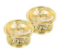 SOESFOUFU 2 Lámparas de Aceite de Aleación Vintage Doradas, Soporte Pulido para Lámpara del Templo, Diseño Elegante para Prácticas de Meditación y Uso Prolongado