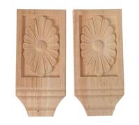 SOESFOUFU 2 ménsulas de madera tallada: 5,98 x 2,76 pulgadas, aplique decorativo de esquina de madera maciza para muebles, armarios, puertas, roperos y decoración rústica del hogar.
