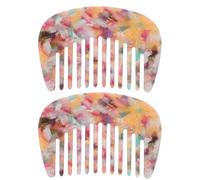SOESFOUFU 2 mini peines de dientes anchos, antiestáticos y de bolsillo para cabello grueso y rizado, herramienta para desenredar y peinar, para cabello seco y húmedo.