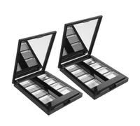 SOESFOUFU 2 paletas de sombras de ojos vacías: paleta de maquillaje de 8 compartimentos con espejo - caja de cosméticos recargable para mujer, ideal para viajes, para crear tus propios tonos de