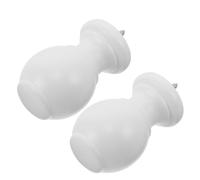 SOESFOUFU 2 Piezas de Extremos Decorativos de Barra de Cortina de Madera en Color Blanco Diseño Elegante y Forma Lisa para Salas Modernas Interiores