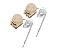 SOESFOUFU 2 Piezas Termostato del Frigorífico, Termostato de Control de Temperatura del Refrigerador, ±35 ℃, Perilla de Color Claro, Acero Inoxidable y Plástico, para Nevera y Armario