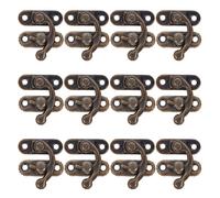 SOESFOUFU 20 Piezas Pestillos de Gancho Derecho de Bronce Antiguo, Cierre Decorativo para Caja de Madera, Pestillo para Gabinete, Accesorio DIY para Maletas y Joyeros, 23x26 Mm, Estilo