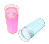 SOESFOUFU 2juegos Sellos para Uñas Fluorescentes con Mango de Silicona y Raspador Grande Herramientas Prácticas para Manicura y Estampado de Arte Casa y Salón