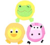 SOESFOUFU 3 Esponjas de Baño Esponja de Limpieza Suave y Delicada para con Diseño de Figuras Animadas de Tela de Rizo Color Aleatorio Adecuada para Recién Nacidos