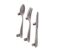 SOESFOUFU 3 Piezas Tiradores para Armarios de Diseño Creativo Forma de Cuchillo Tenedor y Cuchara Aleación de Zinc Pomo Sencillo y Moderno para Muebles de Cocina y Hogar Acabado Negro Mate
