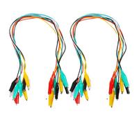 SOESFOUFU 30 cables de puente eléctrico con pinzas de cocodrilo - 5 colores. Cables de prueba de doble extremo para comprobadores de circuitos y proyectos de cableado doméstico - 50 cm de largo.