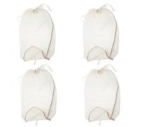 SOESFOUFU 4 Bolsas para Pelucas de Poliéster Cordón Ajustable, Bolsa de Malla Beige para Almacenamiento Portátil y Protección contra Polvo, Adecuado para Viajes y Organización de
