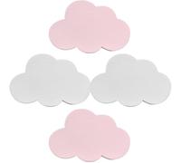 SOESFOUFU 4piezas Colgador de Pared de Madera Forma de Nube Gancho Decorativo Adhesivo Resistente para Llaves Ropa y Accesorios Diseño Infantil para Entrada y Dormitorio