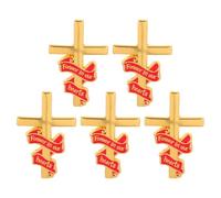 SOESFOUFU 5 piezas de prendedores funerarios: prendedores conmemorativos para recuerdos de los invitados al funeral - Broche con cinta roja en forma de cruz para la decoración del servicio