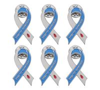 SOESFOUFU 6 pines con lazo de concienciación sobre la diabetes - azul para apoyo a la defensa de la salud, insignia de solapa de aleación de zinc para eventos, campañas y donaciones.