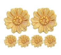 SOESFOUFU 6 pomos de armario vintage con diseño de crisantemo - Tiradores decorativos de metal con forma floral - Herrajes antiguos para armarios de cocina, cómodas, roperos, tocadores de baño y