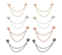 SOESFOUFU 8 clips magnéticos para ropa: pasador magnético con cadena - Pasador magnético para acortar camisetas, fijar bufandas, hiyabs, cuellos, mangas y dobladillos de pantalones.