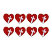 SOESFOUFU 8 piezas de broches religiosos del Sagrado Corazón de Jesús - Recuerdos cristianos, broche de solapa esmaltado con cruz, broches de corazón rojo para iglesia, funeral, escuela dominical
