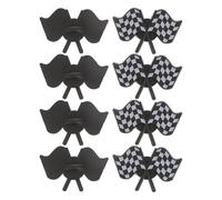 SOESFOUFU 8 pines de banderas de carreras, pin de insignia de bandera a cuadros blancos y negros, broches de metal con temática de carreras, broche de solapa de deportes de motor para mochila, blazer