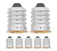 SOESFOUFU Adaptador de Bombilla E14 a E12 10 Unidades Convertidor de Portalámparas Rosca Reductor de Casquillo LED Plateado para Iluminación Doméstica y Oficina