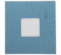 SOESFOUFU Álbum de fotos autoadhesivo: Álbum de recortes con cubierta de lino y ventana para fotos, 20 hojas, 40 páginas, libro de imágenes para eventos familiares, aniversarios y bodas, 28 x 26,7