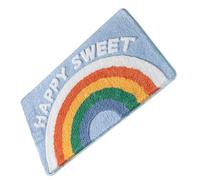 SOESFOUFU Alfombra Antideslizante Absorbente de Felpa para Baño, Alfombrilla Lavable de 40x60 Cm Color Azul Claro, Diseño Arcoíris para Uso Doméstico y Suelo de Baño Seguro