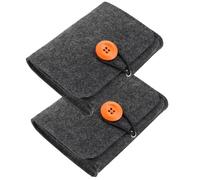 SOESFOUFU Bolsa Organizadora para 2 Botellas Pequeñas de Aceites Esenciales, Estuche Portátil de Fieltro sin Tejer en Color Gris Oscuro, Protección contra Suciedad y Líquidos, Adecuado
