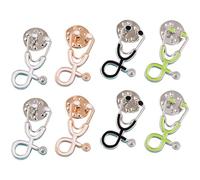 SOESFOUFU Broche Decorativo Fuerte Adecuado para Ocasiones Casuales y Formales 8 Broches Creativos de Aleación Forma de Estetoscopio que No Daña la Ropa para Enfermeras