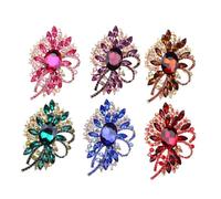 SOESFOUFU Broche Decorativo Rojo para Mujer, Brillante, Aleación y Vidrio, Liviano para Faldas y Ropa Elegante