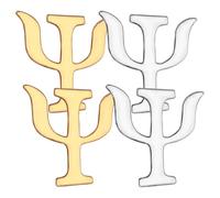 SOESFOUFU Broches de Metal para Mujer Símbolo de Psicología, Set de 4 Piezas en Color Dorado y Plateado, Pin de Solapa Vintage para Ropa, Accesorios Originales para Cumpleaños y Uso Diario