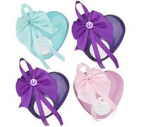 SOESFOUFU Caja de Obsequio de Jabón Flores de Rosa, 4 Unidades en Caja de Hierro en Forma de Corazón Pequeña, Colores Variados, para Día Madre y San Color Color Estilo