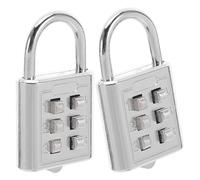 SOESFOUFU Candado de Combinación Mecánica Código de 6 Botones para Mochila y Taquilla de Gimnasio, Aleación de Zinc, Pack de 2 Unidades para Uso Diario y Entrenamientos