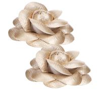 SOESFOUFU Clips Para Zapatos Flores De Satén Dorado Accesorios Decorativos Para Tacones Altos y Zapatos Planos Pinzas Para Mujer Boda y Eventos Set De 2 Clips Grandes 6.5 Cm