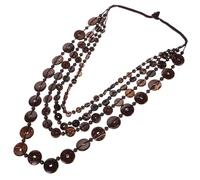 SOESFOUFU Collar Artesanal Vintage para Mujer Collar Largo de Cuentas de Madera y Cáscara Conjunto de Collares Bohemios para Joyería de Playa de Múltiples Hilos