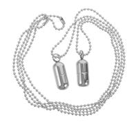 SOESFOUFU Collar con dos soportes para pastillas de titanio, colgante con mini botella recargable, joya con frasco que se puede abrir para perfume, recuerdo o pequeño mensaje, regalo para ella.