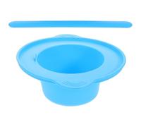 SOESFOUFU Cuenco Mezclador de Silicona 500ml para Mascarillas Faciales, Bowl Resistente al Calor Azul Cuchara Mezcladora, Herramienta para Tratamientos DIY y Cuidado Piel en Reutilizable