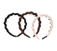SOESFOUFU Diadema Antideslizante para Mujer 3 Piezas Diademas de Satén en Negro Marrón y Beige Diseño U con Peine para Maquillaje Lavado Facial y Deporte Accesorio para Cabello