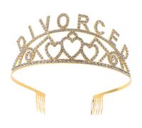 SOESFOUFU Diadema de con diamantes de imitación para mujeres divorciadas, impresionante tiara para fotos de divorciadas, tocado barroco para decoraciones de divorcio y cosplay.