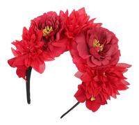 SOESFOUFU Diadema de Peonía para Mujer de Flores Roja Flores Simuladas Accesorio de Tela Elegante y Chic para Diversas Ocasiones y Viajes