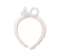 SOESFOUFU Diadema para mujer de 40 cumpleaños - de perlas sintéticas - Conjunto de decoración para el 40 cumpleaños - Accesorios para la fiesta de los cuarenta años