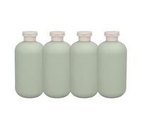SOESFOUFU Dispensador de Jabón Líquido para Manos 4 Piezas 500 Ml, Botellas de Viaje Rellenables de Plástico Duradero Color Verde Aguacate, Ideales para Champú, Gel y Loción en Baño y