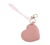 SOESFOUFU Espejo de Maquillaje Mini con Forma de corazón y Cubierta de PU - Espejo Compacto portátil para Mujer - Herramienta de Bolsillo para refrescarse, Ideal para Viajes, acampadas y Uso Diario